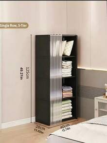 1pc Multi-Functional Easy Install Minimalist Clothing Storage Cabinet, Bookshelf Dust-Proof Storage Rack, Suitable For Office, Classroom, Living Room, Bedroom, Dormitory, Multiple Sizes Available, Teacher's Day, Christmas, New Year Gift Recommendation, Large Capacity, Premium - Multicolor - View 8