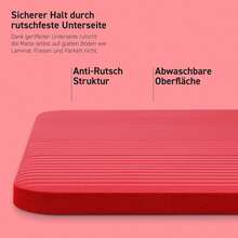 Gymnastikmatte Premium - rutschfeste Fitness- & Yogamatte - Rubinrot - Übersicht 4