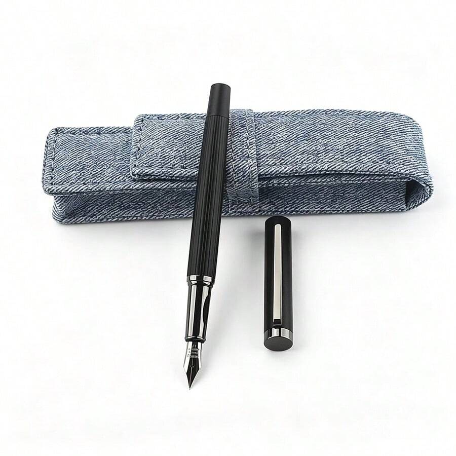 Vintage Vertical Strip Metal Fountain Pen Elegant Business Signature Pen Birthday Gift For Colleague Family - 6052 - View 1