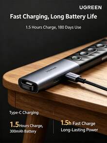 UGREEN LP386 Turner PPT Laser Hijau Isi Ulang, Pena Kontrol Jarak Jauh Bluetooth untuk Guru, Presenter Nirkabel Antarmuka Ganda Tipe-C/USB - View 4