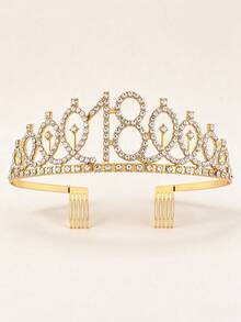 2 Pieces Set 18th Birthday Sash Ribbon Birthday Queen Crown Headwear Rhinestone Birthday Headband Birthday Sash With Pin Happy Birthday Crown And Sash Ribbon Birthday Party - 18 - View 10