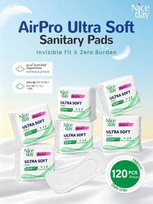 Niceday 120pcs/80pcs/60pcs/40pcs/20pcs Super Soft 155mm Daily Use Sanitary Napkins, Panty Liners, Ultra-Thin Overnight Pads, Breathable Period Care Pads, Absorb Heavy Flow, Keep Intimate Area Dry And Itch-Free - White - View 3
