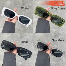 WSZ 4PCS Fashion Classic Square Unisex Glasses Suitable For Daily Deach Parties And Street Photography Simple Glasses Is A Wearable Item All Year Round - 4PCS6128 - View 18