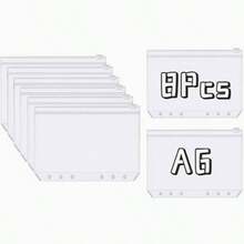 8/16pcs A6 Zipper Transparent Envelopes, Loose-Leaf Binder Pockets, 6-Hole Budget Cash Envelopes Storage Bags, Transparent Zipper Folders Loose-Leaf Bags, For 6-Ring Budget Binders, Waterproof PVC Document Bags Archiving Bags, Reusable Gift Bags, Storage Bags, Document Bags, Receipt Books, Suitable For Home And Office Use, Organization - Sets - View 7