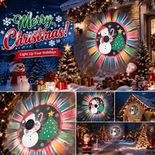 1/2pcs Outdoor Solar Powered Christmas Snowman Projector Light, IP Waterproof, Colorful Glow Snowman & Christmas Tree Pattern Projection Light, Solar Landscape Light, Suitable For Backyard, Lawn, Home Exterior Wall, Christmas Holiday & Festival Party Decoration - Christmas Snowman Projector Wall Light - View 12