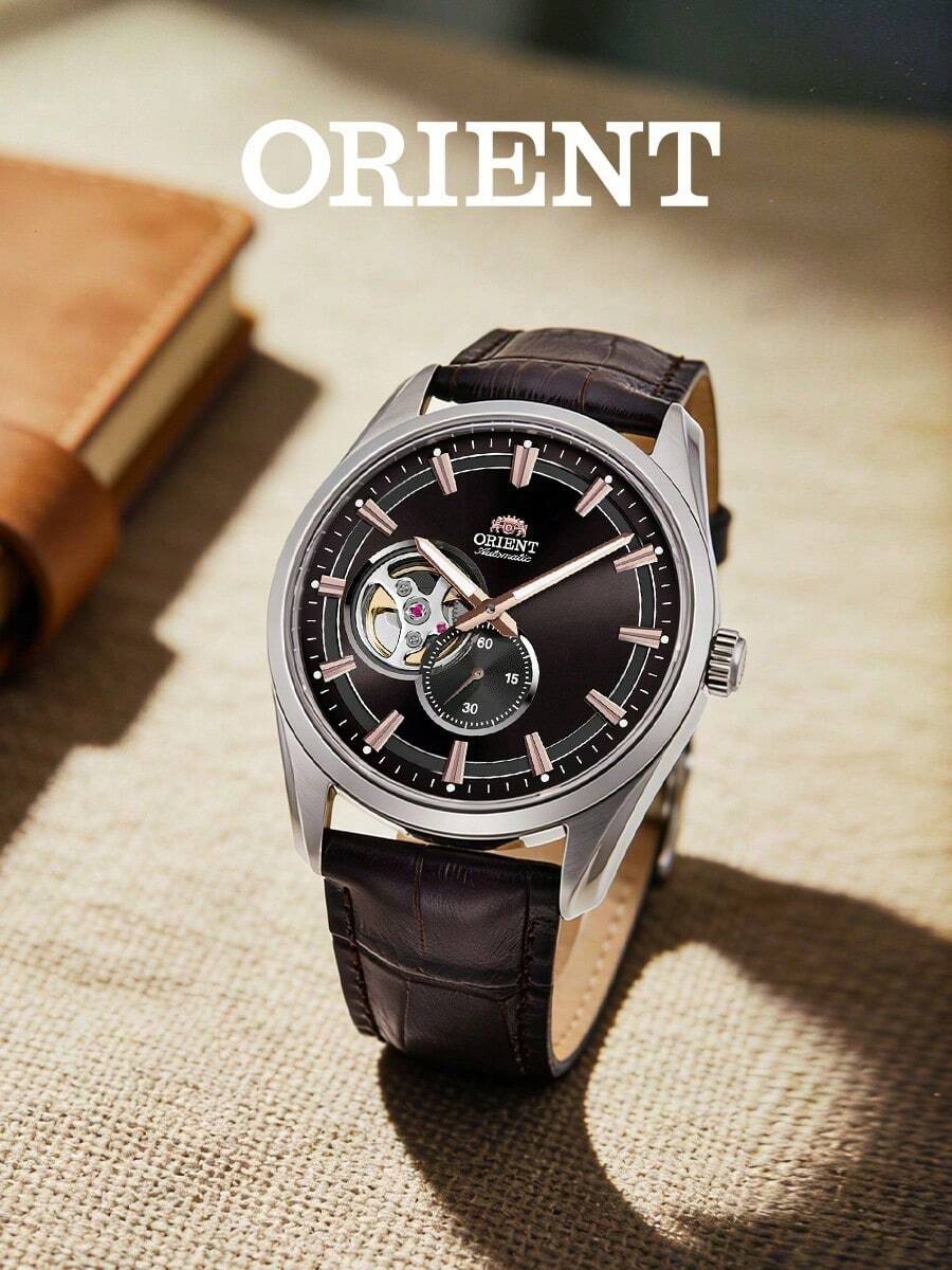 Orient RA-AR0005Y10B Automatic Mechanical Watch Black Open Heart Dial Embossed Strap Men Wrist Watch - Silver - View 1