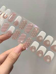 聖誕半固化凝膠美甲貼片 20片裝 長效沙龍級美甲貼紙 易貼易撕 需搭配UV燈使用 - 彩色 - 查看 6