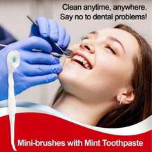 1 Box Of 20pcs Waterless Portable Disposable Toothbrushes, With Built-In Fresh Pearl Toothpaste, …Multi-Functional Travel Oral Cleaning Brush, Refreshing Teeth Cleanin - Multicolor - View 7