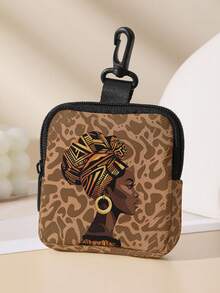1pc Leopard Print Print Mini Coin Purse,Zipper Closure Small Pouch With Swivel Hook For Earphones Coins Key, Can Hang On Backpack - Multicolor - View 12