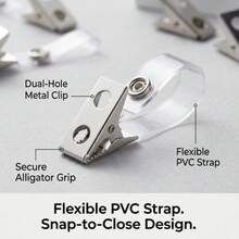 20pcs/30pcs Klip Lencana Logam dengan Tali PVC Transparan, Cocok untuk Kartu Identitas dan Pemegang Lencana, Lencana ID Sekolah (20pcs/30pcs) - Beraneka warna - View 5