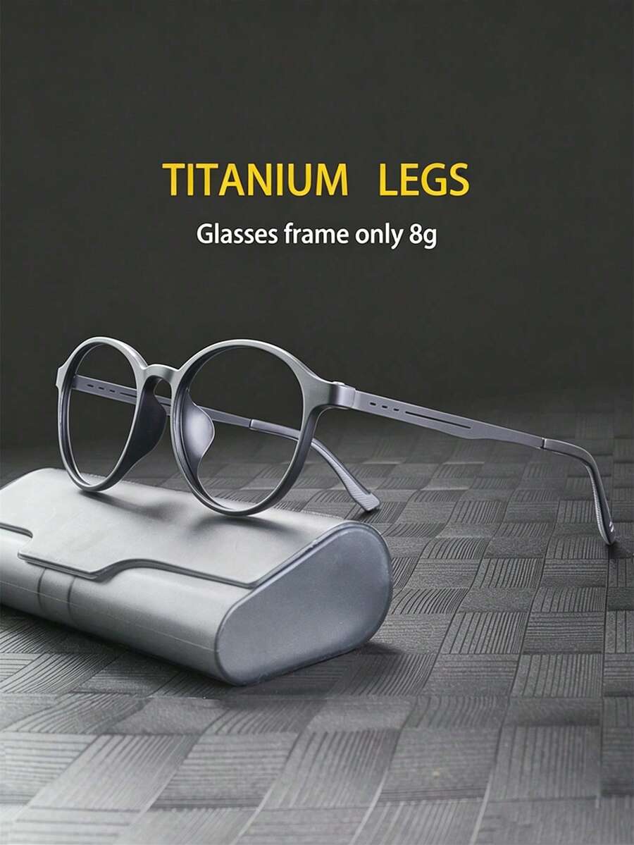 Ultralight Retro Small Oval Glasses Man And Women Rubber Titanium High Quality Protect Eyeglasses Frame Suitable For Daily Wear Transparent Glasses - A - View 1