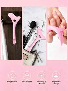 1 Set Silicone Eyeliner Tool Multi-Function Makeup Assistant + Eyeshadow Brush Reusable Eyelash Holder Tool, Suitable For Eye Makeup, Nose Contour Brush Guide Beauty Tool, Professional Makeup Template Assistant, Suitable For Beginners, Unisex, Home Or Salon Use, Makeup Tool Accessories, Vanity Accessories, Accessories, Gifts, Pink, Gifts For Women, Vanity Accessories, Makeup Accessories, Gifts For Women - Multicolor - View 11