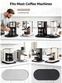 1 miếng thảm silicone cho máy pha cà phê, thảm mặt bàn cho máy ép trái cây, khay máy pha cà phê viền cao, thảm bảo vệ thiết bị nhà bếp, bảo vệ mặt bàn hiệu quả khỏi trầy xước, thảm bảo vệ mặt bàn bếp - Màu đặc - Xem 4