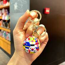Best-Selling ABS Plastic World Flag Football Keychain Pendant Ornament & Fan Souvenir For Teenagers And Adults & Backpack/Keychain Hanging Decoration & Sports Event Holiday Gift - Multicolor - View 9