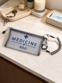 Kantong Penyimpanan Bermotif "Obat", Tas Organizer, Dompet Rantai Anti Pencurian, Tempat Paspor, Pengatur Kabel, Tas Kosmetik, Dompet Koin, Desain Jaring untuk Akses Mudah, Cocok untuk Penggunaan Sehari-hari dan Perjalanan - MultiWarna - View 5
