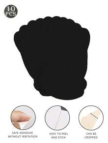 10pcs Disposable Non-Woven Fabric Breast Pads, Black Gourd-Shaped Non-Woven Fabric Breast Pads, Strapless Self-Adhesive, Skin-Friendly Invisible Comfortable - Multicolor - View 11
