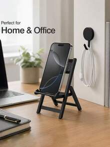 Creative Mini Chair Phone Holder, 2 Pieces Set (Desk Stand + Wall Hook), Ideal For Use On Office And Bedroom Desks. Perfect For Organizing And Displaying Phones, Tablets, And Small Items-A Great Helper For Keeping Your Desk Tidy And Organized. - Multicolor - View 9