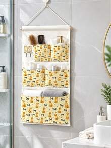 Animal Print Wardrobe Hanging Storage Bag, Three Options To Choose From, Perfect For Storing Small Household Items, Hanging Storage Organizer, Storage Hanging Bag, With White Hooks, Foldable Hanging Pouch, Suitable For Women, Home Organization Essential - Multicolor - View 1