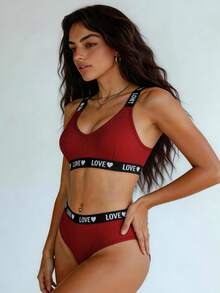 Runway Rest Sexy & Comfortable Women Lingerie Set - Burgundy - View 4