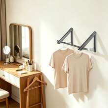 SENDERPICK Grey Wall Mounted Drying Rack Laundry Room Drying Rack Space Saving Clothes Rack - Grey - View 2