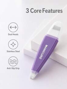1pc Double-Ended Blackhead Remover, Stainless Steel Facial Skin Scraper, Portable Pore Cleaning Tool With Protective Cap, Manual Facial Cleansing Beauty Tool, Suitable For Blackheads And Dead Skin - Multicolor - View 2
