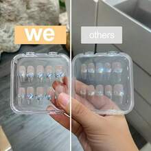 2pcs Wearable Nail Storage Box Transparent Artificial Fake Nails Display & Storage Case Dustproof Portable Handmade Press-On Nails Organizer For Nail Salon & Home DIY Manicure Supplies - View 11