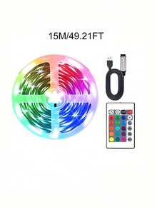 Christmas Decoration 24-Key Remote Control RGB 3535 Color Changing LED Light Strip, USB Powered Halloween Decoration Bedroom Living Room Decoration TV Backlight Strip Suitable For Holidays, Parties, Rooms, Kitchens, TVs, Home Decor And Other Occasions. - Multicolor - View 14
