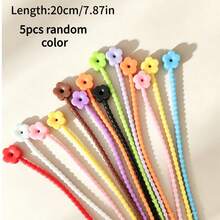 5pcs/10pcs Colorful Silicone Cable Tie Doll Decoration Cords, Random Color - Multicolor - View 15