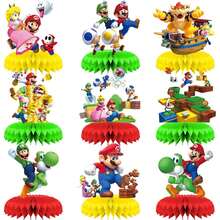 1pc/9pcs Cartoon Anime Honeycomb Desktop Decoration, Printed With Classic Cartoon Anime Character Patterns Style Decor (Balloons Not Included). Exquisite Table Centerpiece Is An Ideal Choice For Fan Gatherings, Theme Parties, Suitable For Photography Props And Fan Collectibles. Elegant Gift For Fans And Anime Enthusiasts - View 6