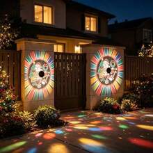 1/2/4PCS Solar Powered Santa Claus Projection Wall Light, Holiday Lighting Solar Garden Lamp, Light Sensing Function LED Decorative Light, Waterproof Santa Claus Pattern Landscape Projection Light, Detachable And Replaceable Film Design, Automatic Night Sensing Decorative Light, Garden Patio Villa, Christmas And Holiday Party Decoration - white light - View 4