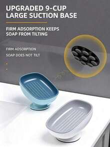 1pc Double Layer Suction Cup Soap Holder: Neat Soap Storage With Quick Drainage Design, Household Soap Box, Bathroom Use, No Water Accumulation Soap Rack - Various - View 4