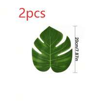 1pc Artificial Tropical Palm Leaf Tabletop Decor, Hawaiian Theme Faux Palm Leaf Tablecloth, Home Desktop Decoration, Suitable For Hawaiian, Flamingo, Summer Beach, Birthday And Aloha Party Table Skirt, Kitchen Decor - Multicolor - View 14