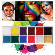 Professional 12-Color Oil-Based Face & Body Paint - Vibrant Colors, Long-Lasting, Easy To Apply, Perfect For Festivals, Parties And Events - 12 Colors Of Oil Paint - View 5