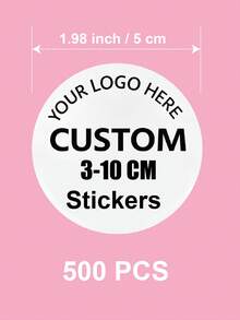1/20/50/100/500pcs 3-10cm Customized Personalized Waterproof Round Stickers For Business Logo, Suitable For Various Occasions, Photos, Images, Labels, Custom Logo Stickers, Circle Label Stickers, Custom Sticker Logos, Thank You Sticker - White - View 16