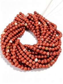 Yumfeel 1 Strand Natural Red Jasper Beads, Length 38cm/15inch, Size 4/6/8/10mm, Approx 36-95pcs Smooth Round Loose Beads, Suitable For DIY Bracelets And Necklaces Women's Jewelry. Jewelry Making Materials, Decorative Beads. Handmade Christmas/Valentine's Day Gifts. - Multicolor - View 10
