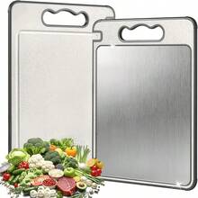 1PC Titanium Alloy Double-Sided Cutting Board, Reversible Kitchen Chopping Board With Built-In Juice Groove, Dishwasher , Multi-Functional Prep Board For Daily Home Use And Baking, Thoughtful Gift For Friends And Family - View 1