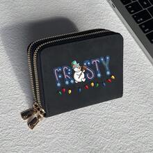 Christmas Print Card Holder Lightweight Fashionable Wallet Suitable For Party For Women Double Zipper Mini Wallet Purse Wallet Card Wallet - Multicolor - View 17