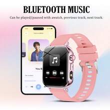 QAGSFLC [Jam Tangan Pintar] Jam tangan pintar layar sentuh definisi tinggi 1,83 inci, dilengkapi dengan baterai berkinerja tinggi 180mAh dan tali silikon, dengan lampu LED, cocok untuk pria dan wanita. Mendukung panggilan/menjawab nirkabel, penghitung langkah, berbagai mode olahraga luar ruangan, pengingat panggilan/olahraga, alarm, kontrol musik nirkabel, kontrol kamera, baterai isi ulang, fungsi nirkabel, cocok sebagai hadiah untuk teman, pasangan, orang tua, dan kolega. - MultiWarna - View 7