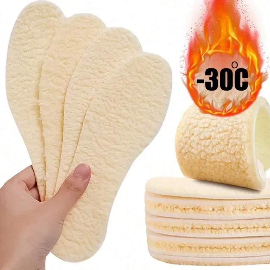 Warm Plush Shoe Insoles, Soft Memory Foam Shoe Pads, Trimmable Warm Shoe Insoles; Suitable For High Heels And Flat Shoes, Sweat-Absorbent And Breathable, Washable And Replaceable, Suitable For Winter, Travel And Daily Wear - Multicolor - View 1
