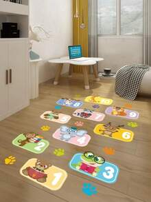 1 Set Animal Number Hopscotch Floor Stickers For Kids Home Room - Multicolor - View 4