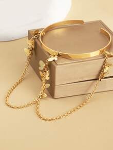Brazalete de brazo minimalista con capas - Dorado - Ver 2
