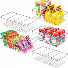 Clear Acrylic Tea Bag Storage Box With Dividers, Multi-Compartment Desktop Organizer For Coffee Capsules, Tea Bags, Kitchen Countertop And Office Coffee Station Organizer - Transparent - View 1