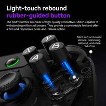 Kontroler Bluetooth Nirkabel G3 dengan Joystick Film Karbon, Motor Asimetris, Dukungan untuk Tiga Mode Koneksi, Tombol Belakang yang Dapat Diprogram Makro, Mode Turbo, dan Baterai 400mAh. Kompatibel dengan P4, P3, Switch, iOS, Android, dan PC. - View 5