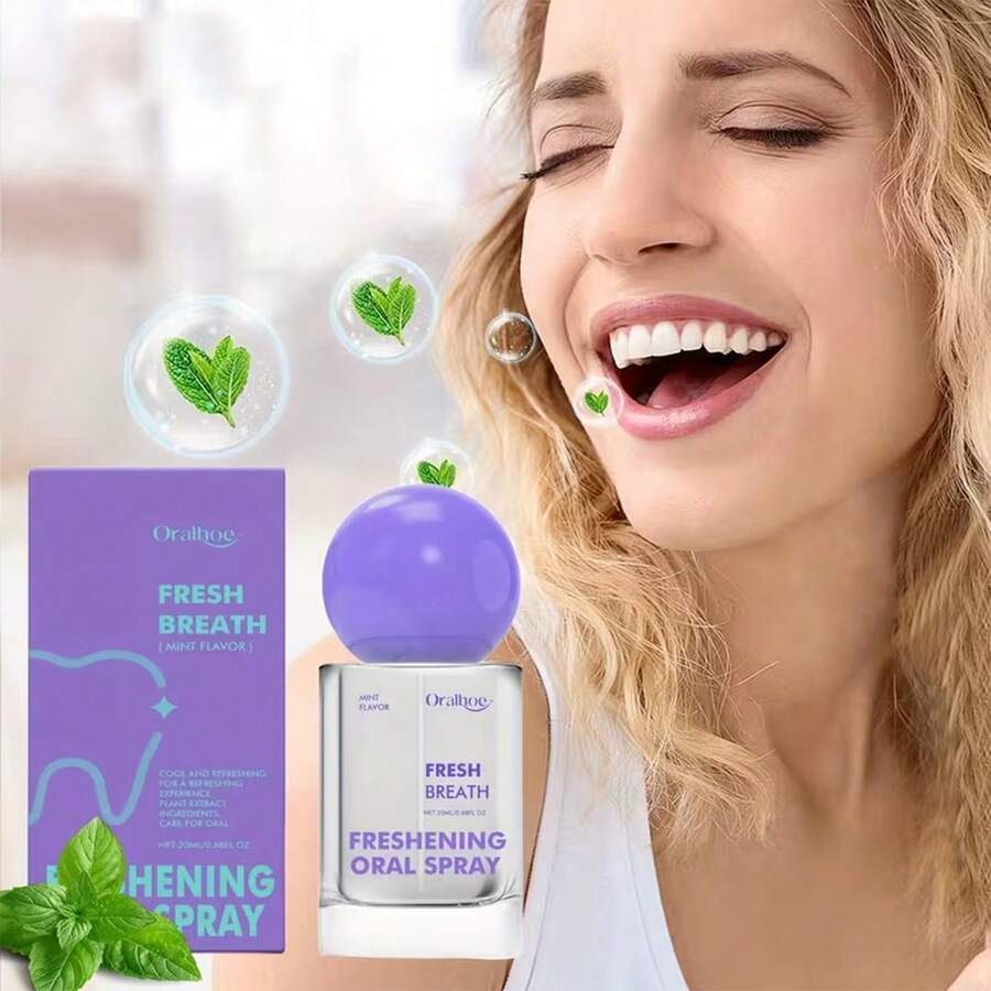 20ML Fresh Oral Spray, Containing Mintingredients, Quickly Freshens The Mouth, Eliminates Odors Andkeeps It Refreshing For A Long Time. Compact And Portable, It Issuitable For Use After Meals Or In Social Occasions - Mint - View 1
