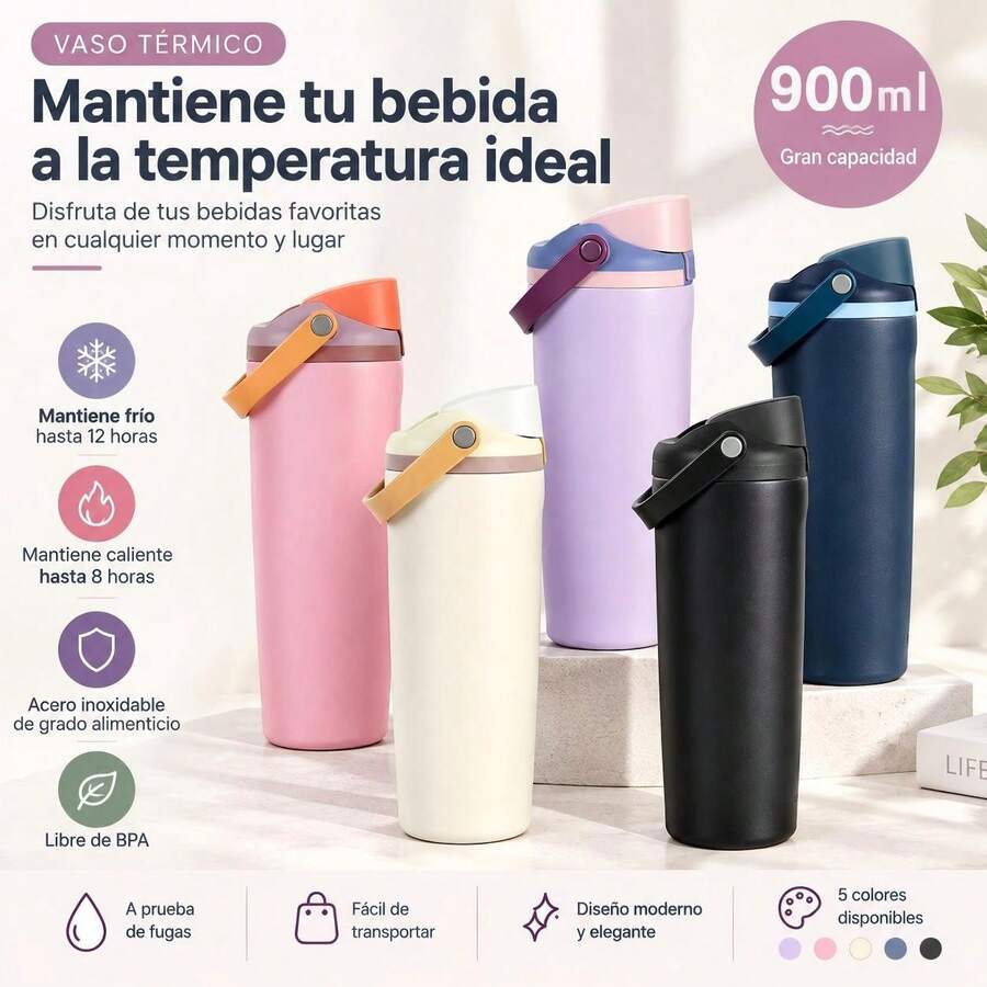 Vacuum Flasks & Thermoses - Navy Blue - View 1