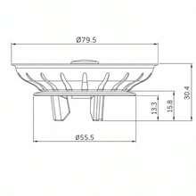 Saringan Bak Cuci Pengganti untuk Model Lama 80mm, Sumbat Bak Cuci Dapur Stainless Steel dengan Steker 3 Cabang - Satu-Ukuran - View 7