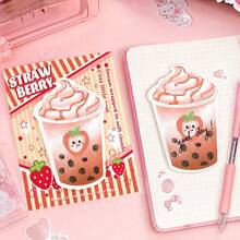 Ins Cartoon Beverage Sticky Notes, Student Reusable Memo Pads, Cute Highly Attractive Stationery Decoration, Multi-Use - A - View 9