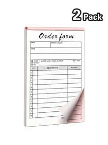 2/5 Packs Thanks Receipt Book With Cardboard, 2-Part Carbonless Invoice Order Book, Small Business Receipt & Invoice Book, Business & School Supplies, Back To School - Consolidated Order - View 10