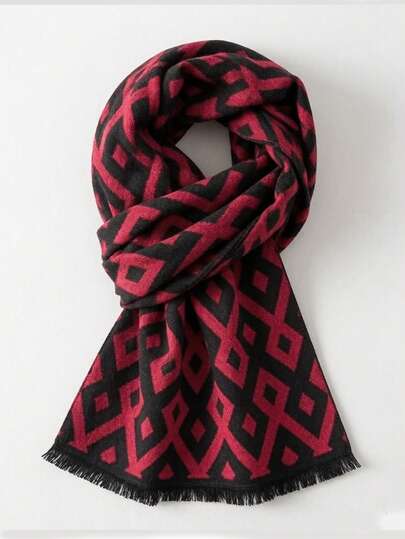 1pc Fashion Tassel Scarf Men's Business Scarf Popular Warm Scarf Classic Scarf Luxury Plaid Scarf Unisex Shawl 180*30CM Printed Shawl Business Men's Shawl