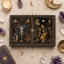 1pc Vintage Wooden Card Box, Wooden Card Storage Box. Perfect For Storing Cards And Memorabilia, Ideal Gift For Halloween, Christmas And Thanksgiving - Multicolor - View 9